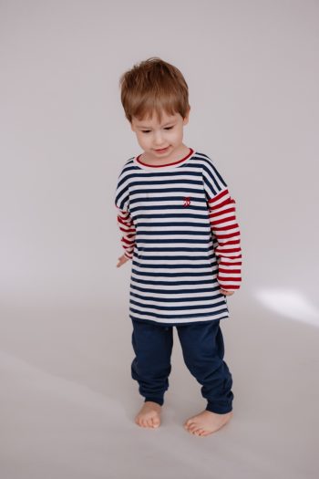 Long Sleeve T-Shirt / Navy Striped