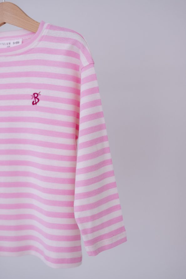 Long Sleeve T-Shirt / Pink Stripes