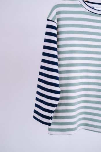 Long Sleeve T-Shirt / Green Striped