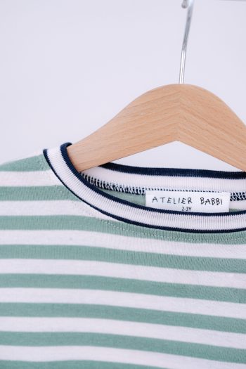 Long Sleeve T-Shirt / Green Striped