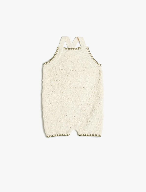 Girls' Baby Knitted Romper with Straps