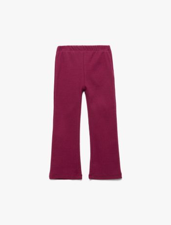 Girls' Cotton Ribbed Basic Flared Leggings