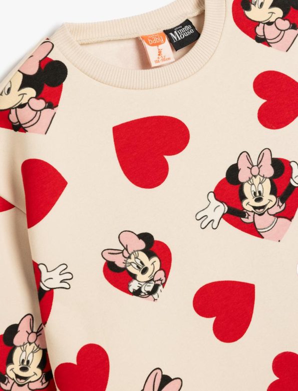 Girls' Cotton Licensed Minnie Mouse Printed Long Sleeve Sweatshirt