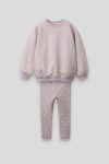 Girls' Cotton Lilac Floral Sweatshirt and Leggings Set