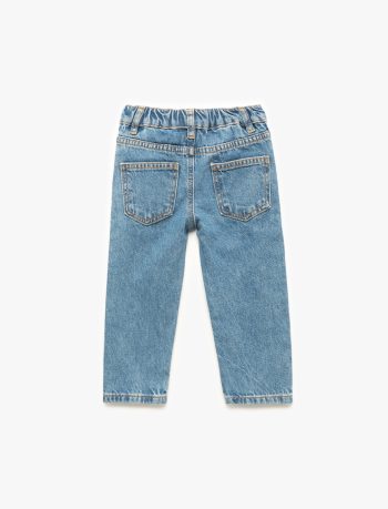 Girls' Cotton Pocket Detail Denim Pants