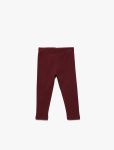 Girls' Cotton Ribbed Basic Long Leggings with Elastic Waist