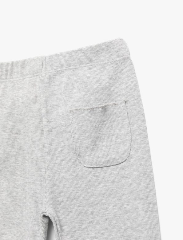 Girls' Baby Elastic Waist Pocket Detail Basic Leggings