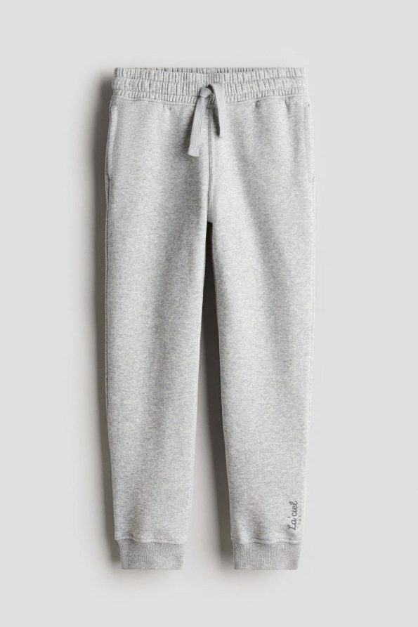 Unisex Kids Cotton Black Gray Beige Jogger Pants Set