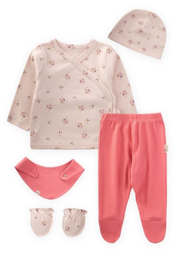 Patterned Hospital Exit Set Newborn Powder Pink