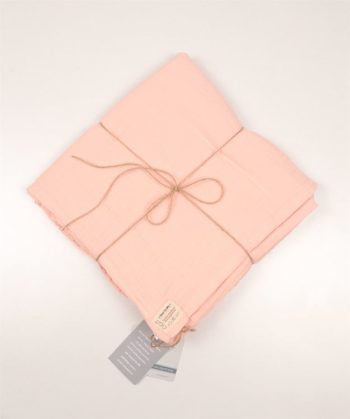 Muslin Baby Sheet (Washed) 120X150cm +/- 2cm Powder Pink