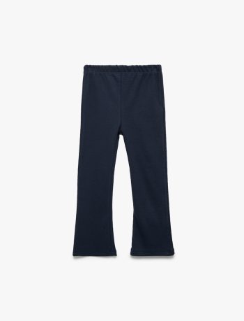 Girls' Cotton Elastic Waist Basic Flared Leggings
