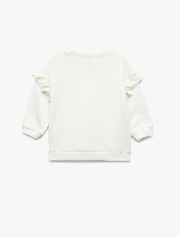 Girls' Long Sleeve Butterfly Detail Frill Sweatshirt