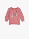 Girls' Long Sleeve Ballerina Print Cotton Sweatshirt