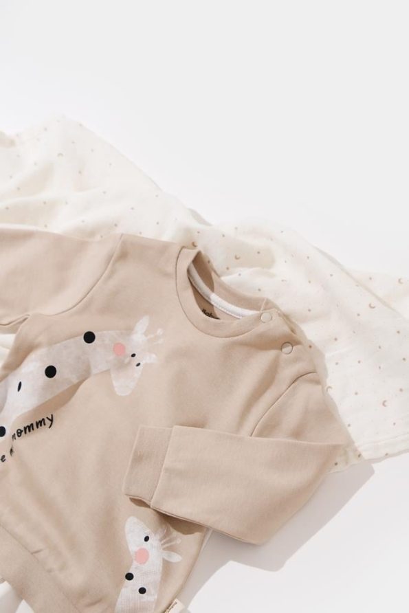 Baby Cotton Giraffe Print Sweatshirt and Jogger Set