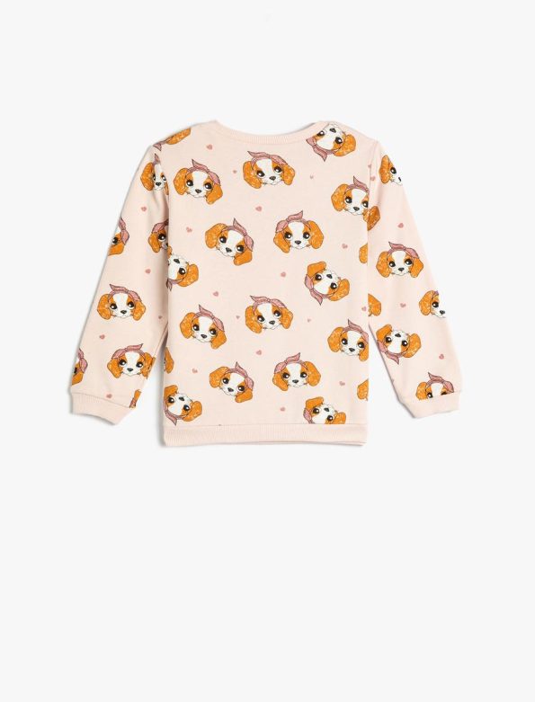 Girls' Baby Dog Print Cotton Fleece Sweatshirt
