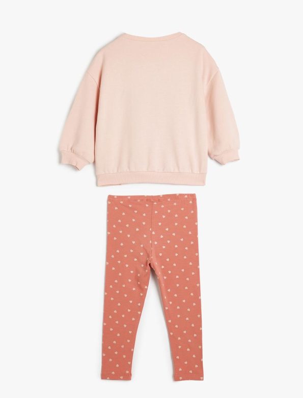 Girls' Baby 2-Piece Set with Bow Detail Sweatshirt and Polka Dot Leggings
