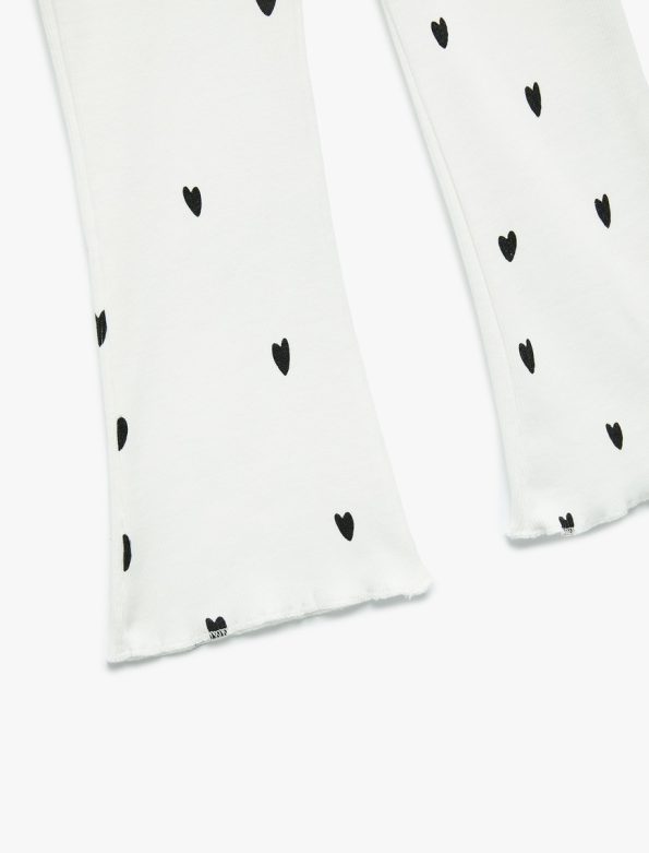 Girls' Cotton Heart Print Flared Leggings
