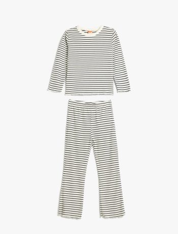 Girls' Baby 2-Piece Ribbed Set with Long Sleeve Top and Pants