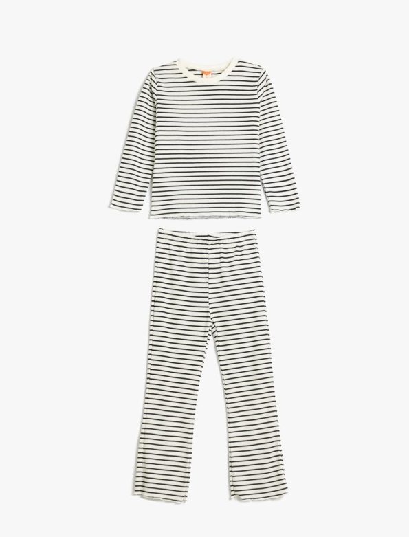 Girls' Baby 2-Piece Ribbed Set with Long Sleeve Top and Pants