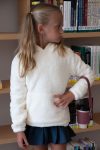 Girls' Hooded Fleece Sweatshirt with Elastic Waist Cream (Ages 5-8)