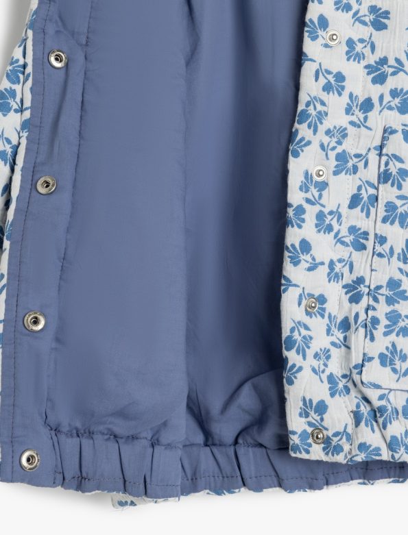 Girls' Floral Zip-Up Long Sleeve Jacket