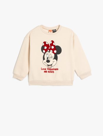 Girls' Licensed Minnie Mouse Printed Long Sleeve Sweatshirt