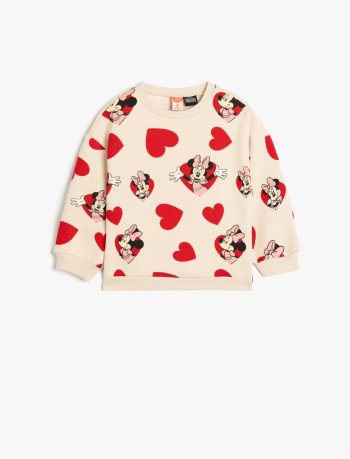 Girls' Cotton Licensed Minnie Mouse Printed Long Sleeve Sweatshirt