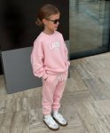 Girls' Cotton Pink Sweatshirt and Jogger Set