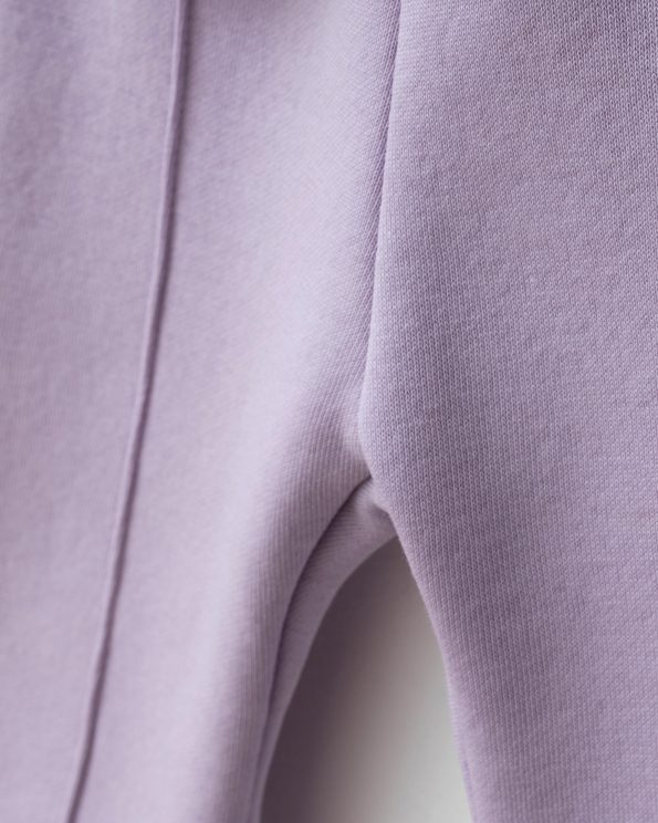 Girls' Cotton Lilac Swan Print Sweatshirt with Flared Pants – Tulle Sleeves