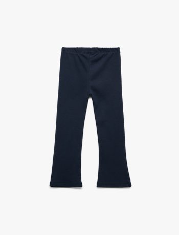 Girls' Cotton Elastic Waist Basic Flared Leggings