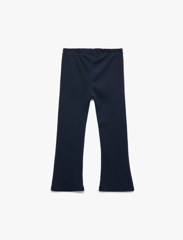 Girls' Cotton Elastic Waist Basic Flared Leggings