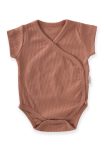 Ribbed Cross-Over Bodysuit 0-6 Months Brown