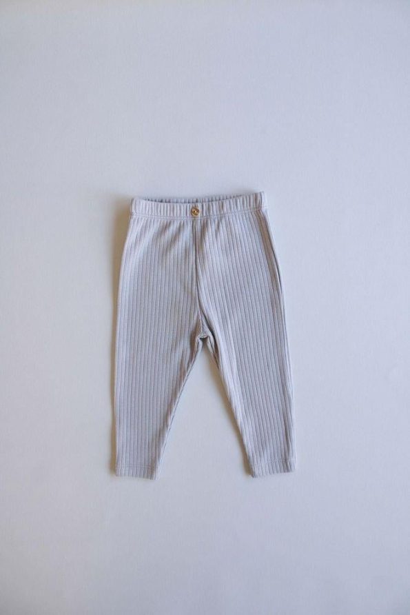Gray Ribbed Baby Leggings