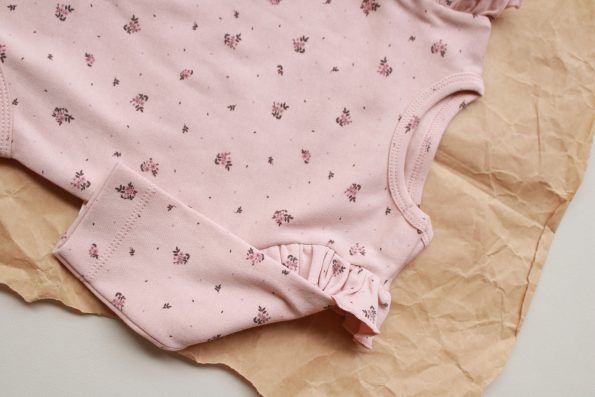 Rose Printed Ruffled Bodysuit
