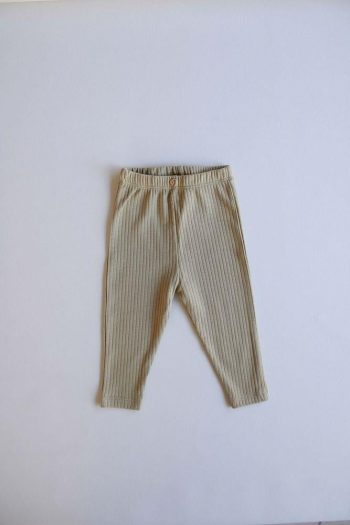 Khaki Ribbed Baby Leggings