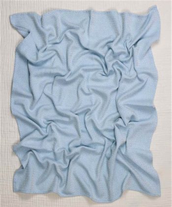 Woven Pattern Baby Cotton Blanket 93X100 cm +/- 3 cm Blue