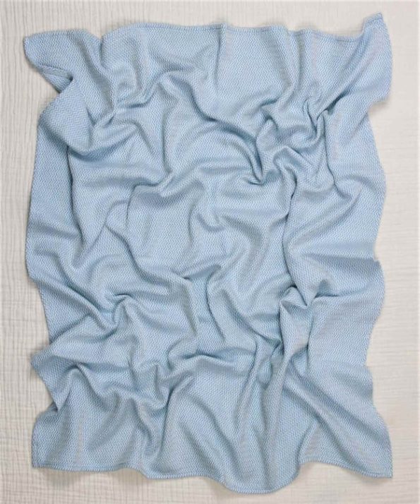Woven Pattern Baby Cotton Blanket 93X100 cm +/- 3 cm Blue
