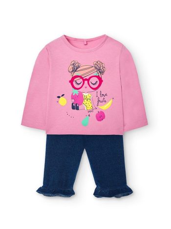 Ribbon Detail Girls' Sweater and Leggings Set