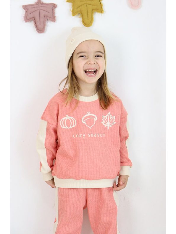 Girls' 3-piece set: sweatshirt, pants, and hat