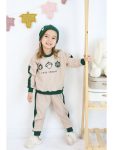 Three-piece set: pants, hat, and sweatshirt