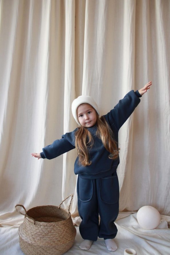 Indigo Stitch Fleece Tracksuit Set