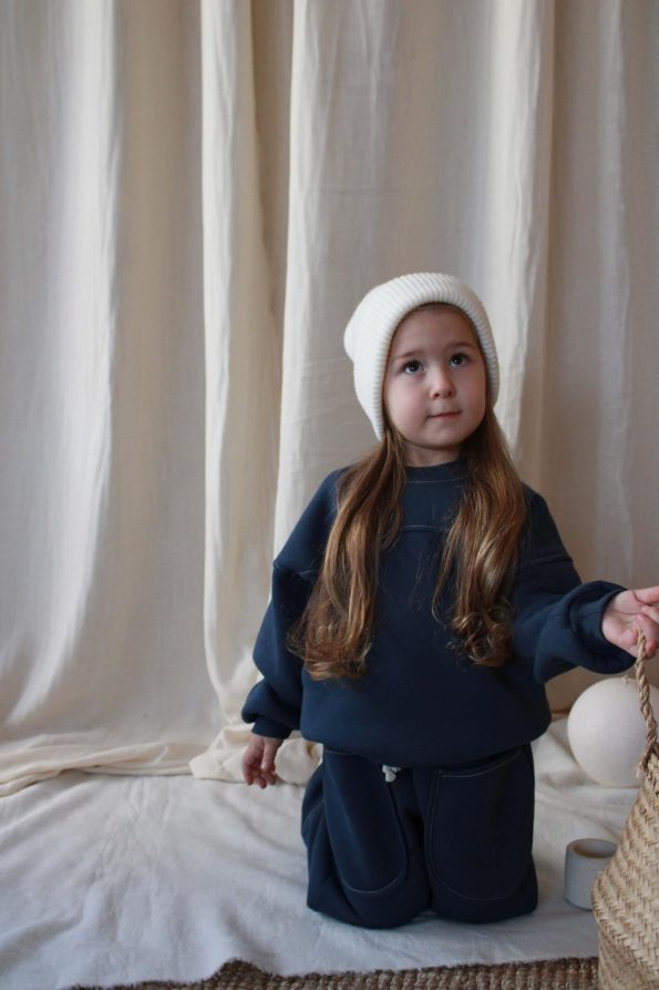 Indigo Stitch Fleece Tracksuit Set