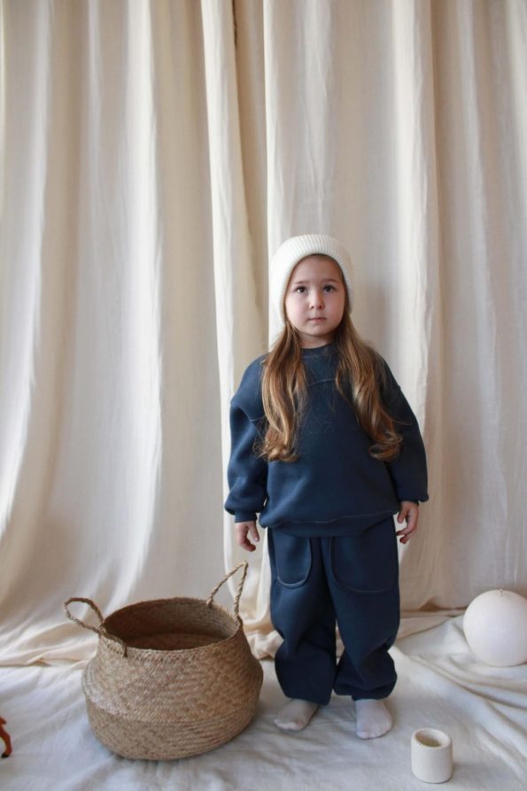 Indigo Stitch Fleece Tracksuit Set