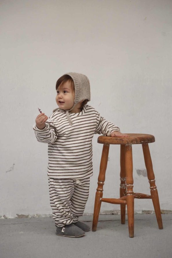 Brown Striped Two-Piece Set