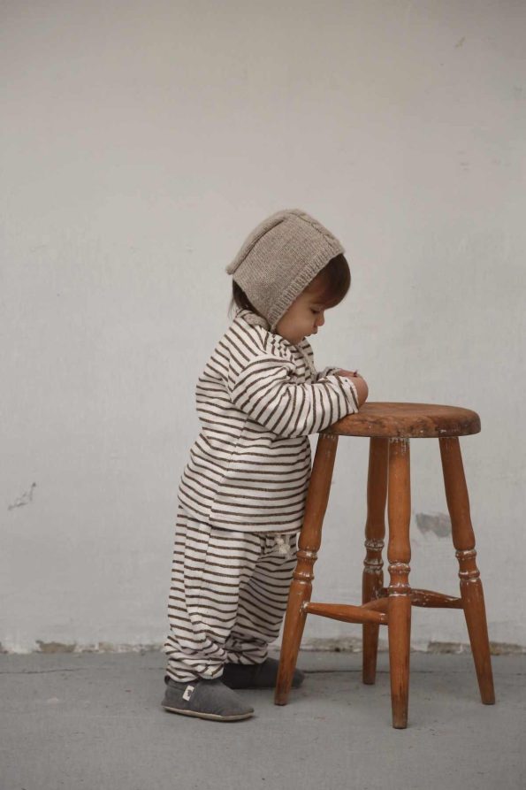 Brown Striped Two-Piece Set