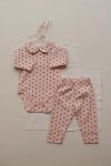 Heart Print Baby Collar Top and Bottom Set