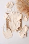 Embroidered Heart 5-Piece Newborn Set