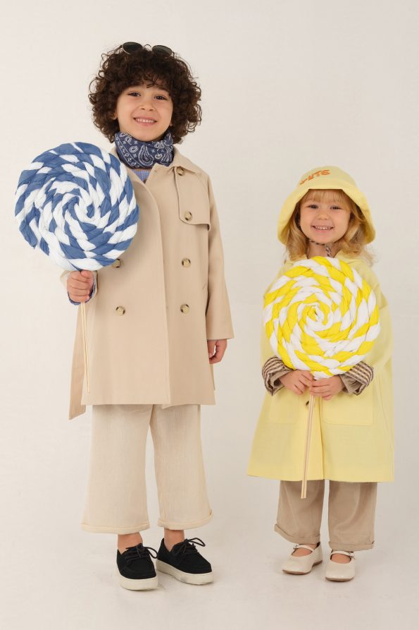 Hooded Trench Coat Yellow