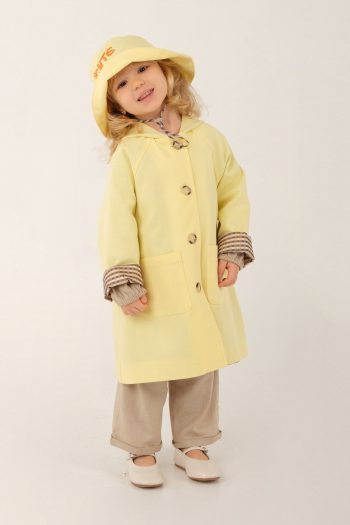 Hooded Trench Coat Yellow