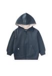 Hooded Zipper Cardigan 1-14 Years Navy Blue